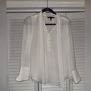 White House Black Market Elegant White Women's Blouse - Size 2